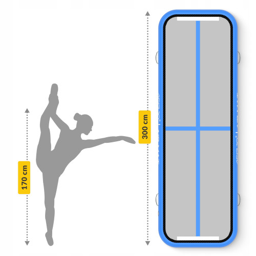  Мат гімнастичний надувний 4FIZJO Air Track Mat 300 x 100 x 15 cм White/Blue (P-5907739311771) - фото №2